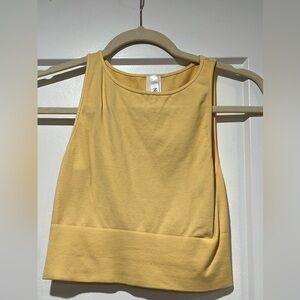 Nikibiki Pale Yellow Ribbed-Hem Tank Top